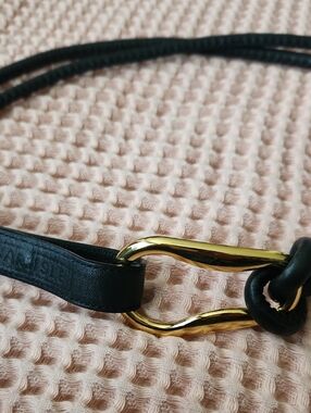 Carlisle Skinny Slender Soft Leather Goldtone Hardware Classic Belt